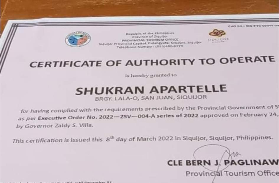 Shukran Apartelle 시퀴조르 외부 사진